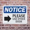 Signmission Please Use Other Door, 18 in W x Rectangle, Plastic OS-2PACK-NS-P-1218-L-16363 - alternate 5